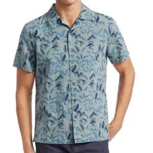 Madison Supply Woven Floral Short-sleeve Cotton Button-Down Shirt Top